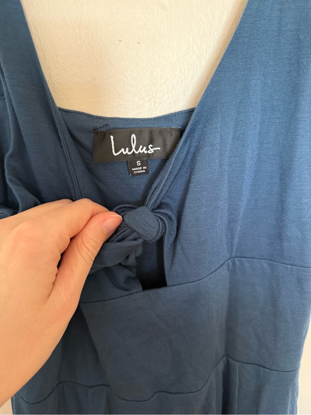 Lulu's Navy Tie-Front Midi Sundress - Picture 3 of 4